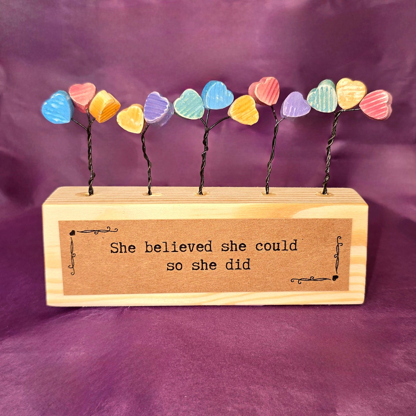 Hearts Mini Sculpture - She Believed She Could