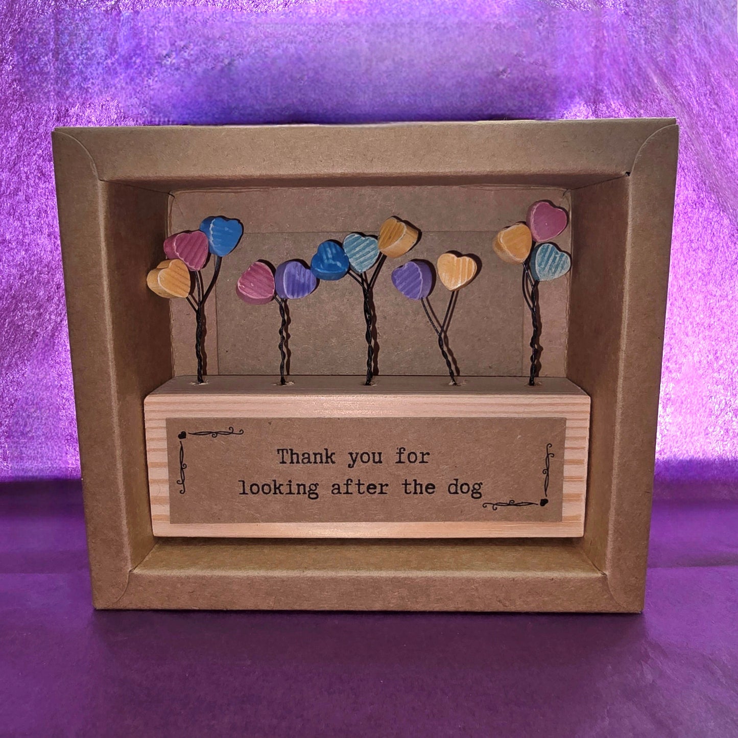 Hearts Mini Sculpture - Thank you for looking after the Dog
