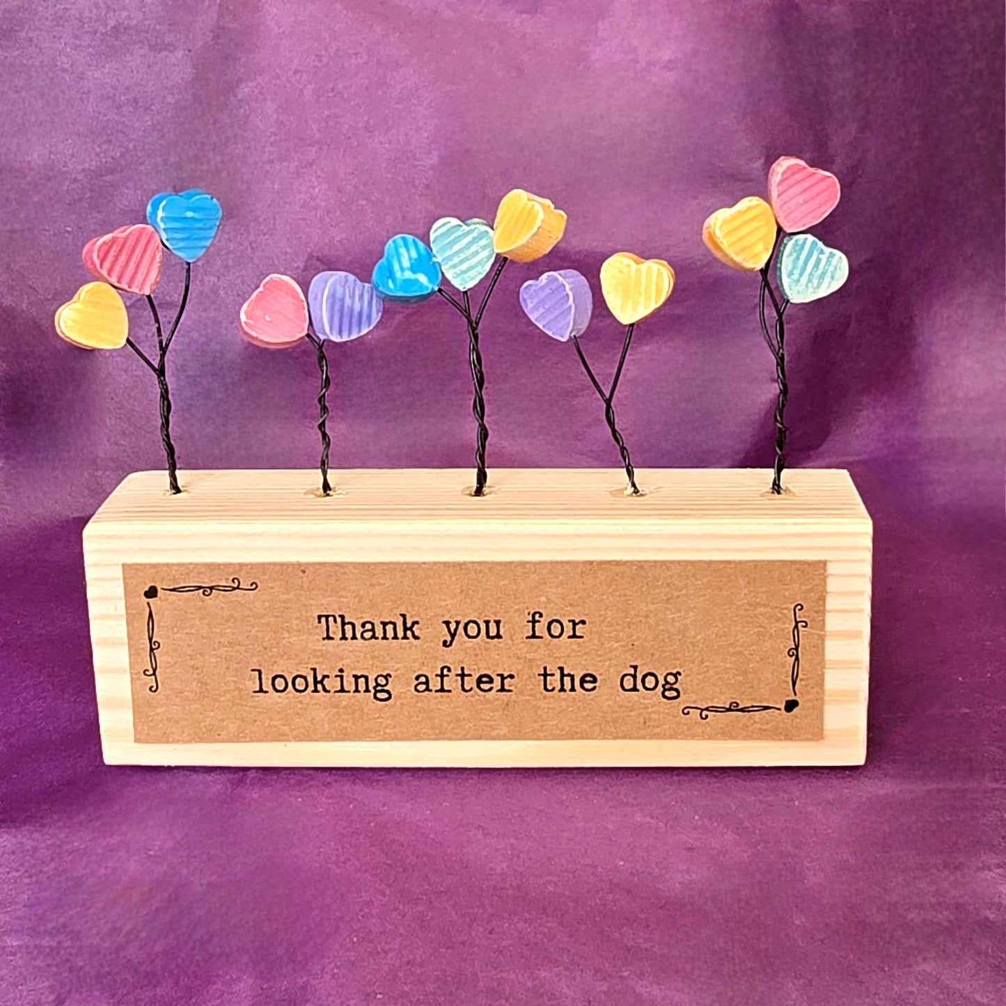 Hearts Mini Sculpture - Thank you for looking after the Dog
