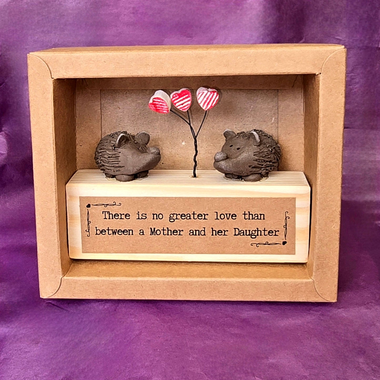 Hedgehog Mini Sculpture - Mother and Daughter