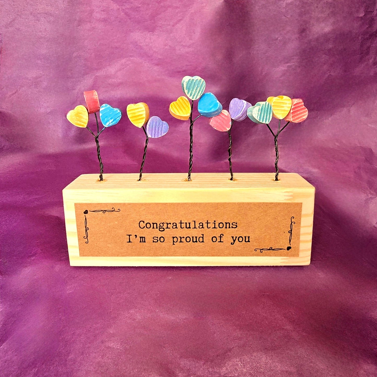 Hearts Mini Sculpture - Congratulations, I'm so proud of you