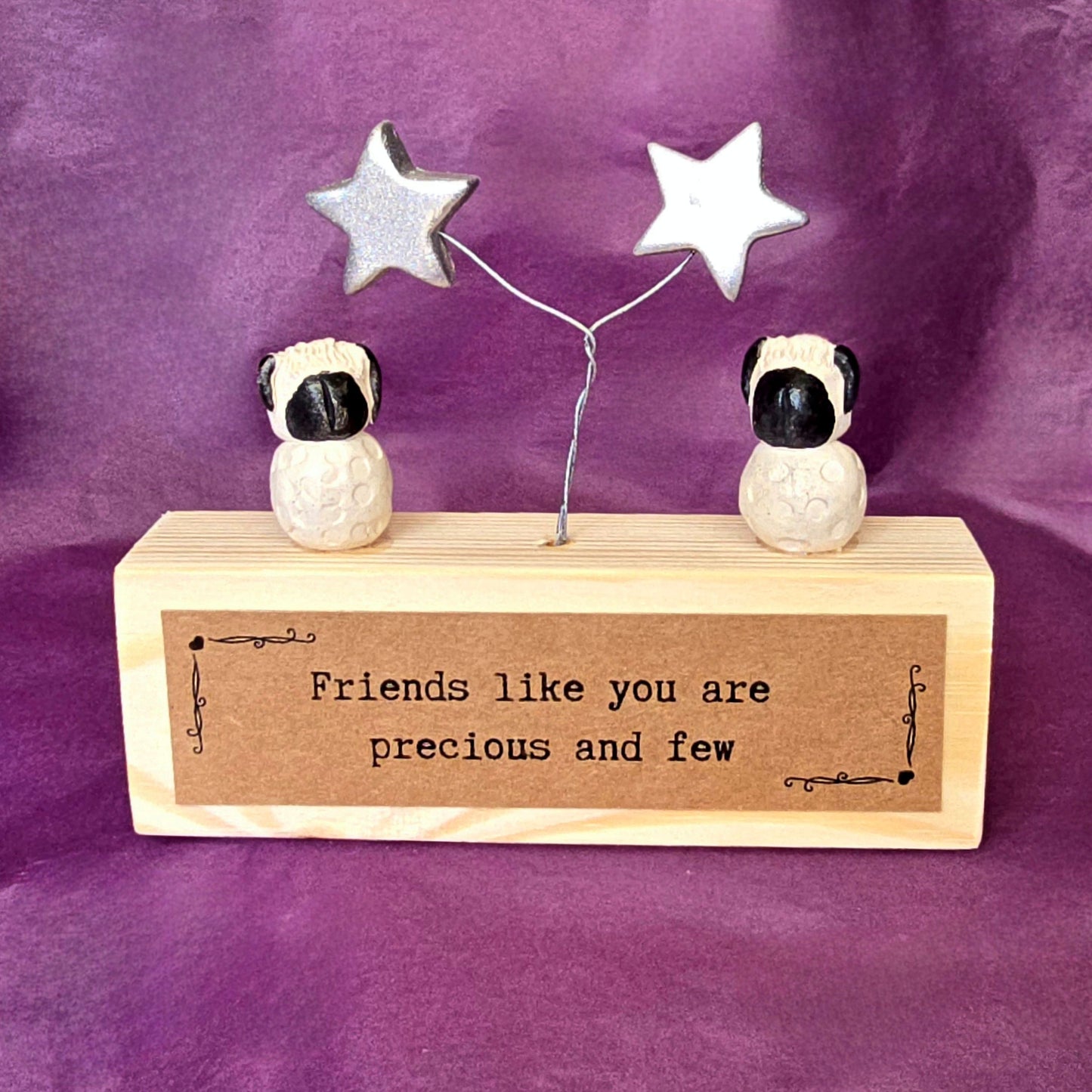 Mini Sheep Ceramic Sculpture - Friends like you are precious and few