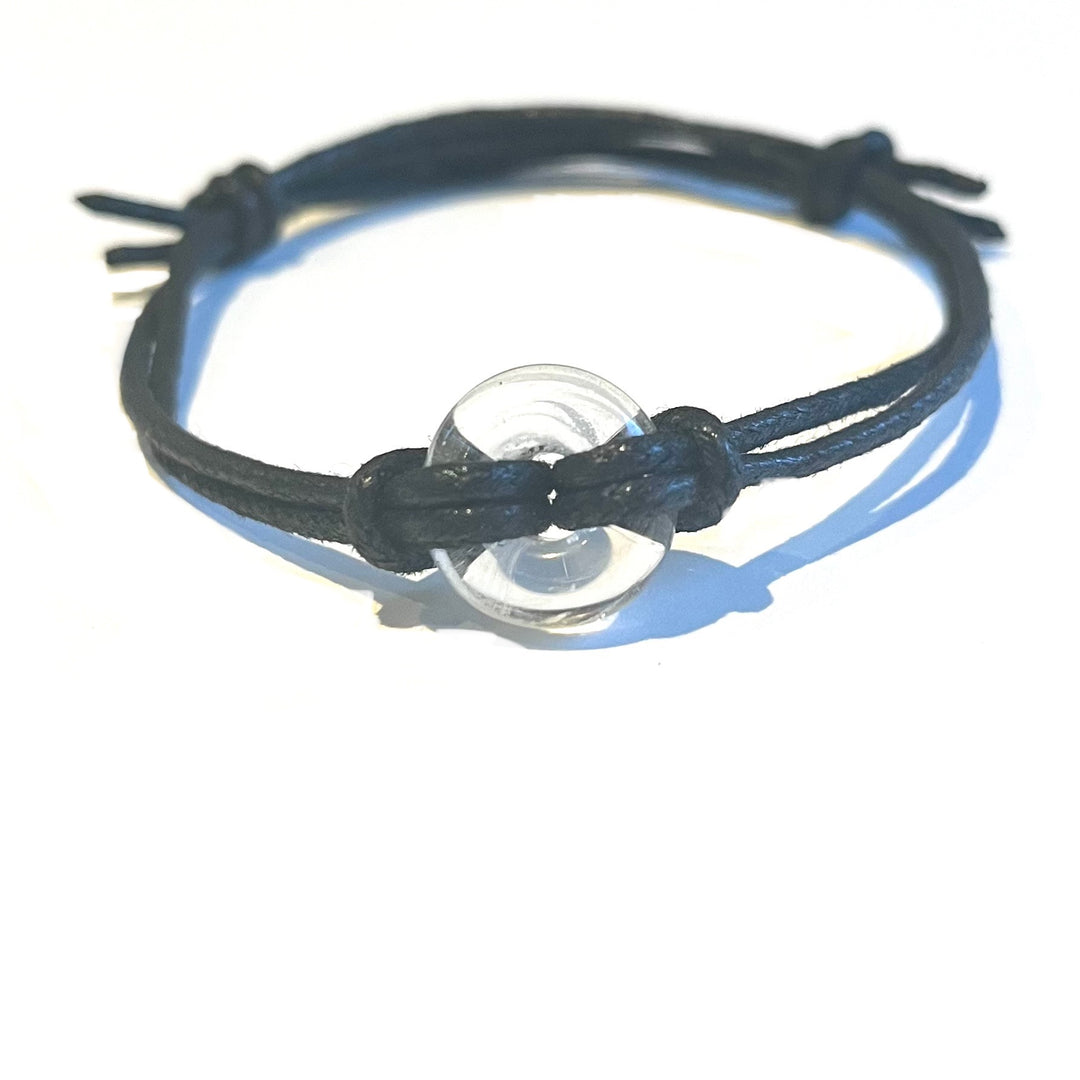 Recycled Whisky Bottle Bead Bracelet - Clear