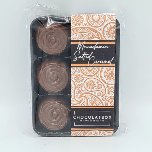 Artisan Chocolates - Milk Chocolate with Roasted Macadamia & Salted Caramel