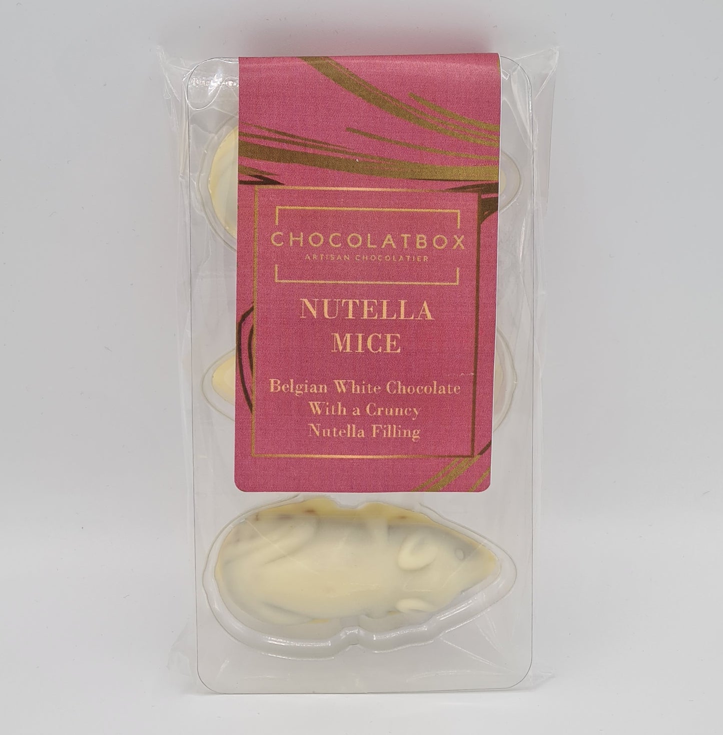 White Chocolate Mice filled with Nutella - 3 pack