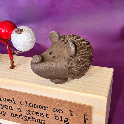 Hedgehog Mini Sculpture -  I wish you lived closer