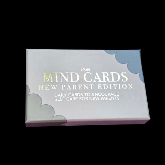 Box of LSW Mind Cards New Parent Edition on a black background