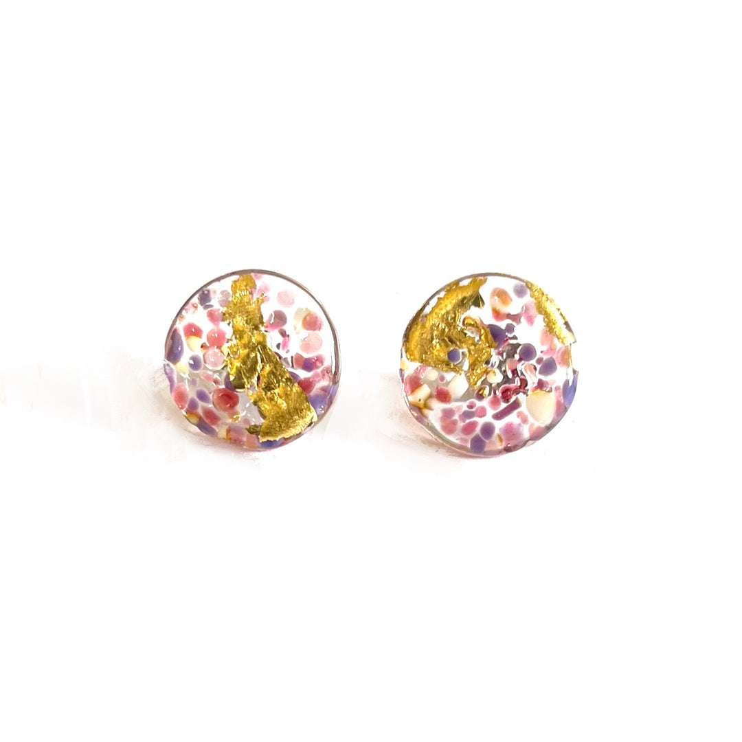Ophelia Gold Midi Mottled Stud Earrings