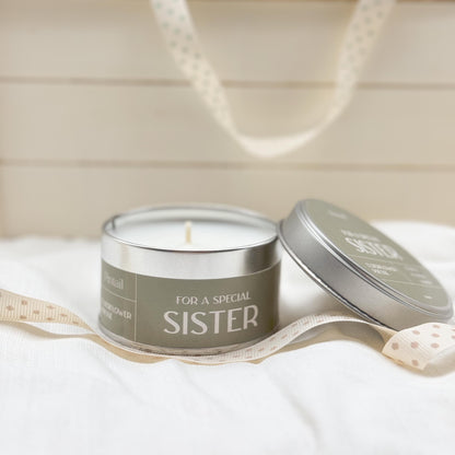 For A Special Sister Occasions Candle Tin