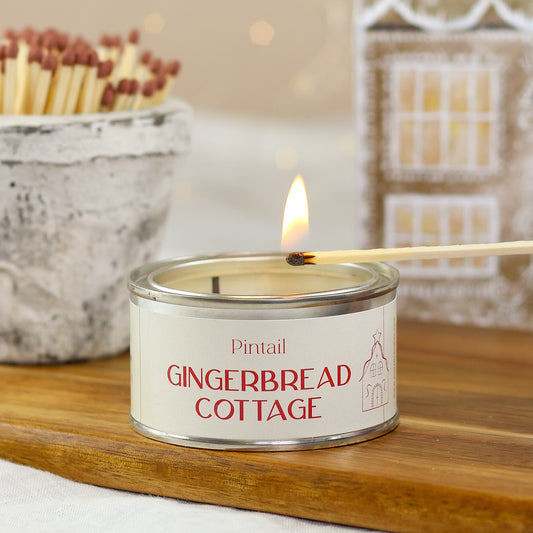 Gingerbread Cottage Paint Pot Candle Tin