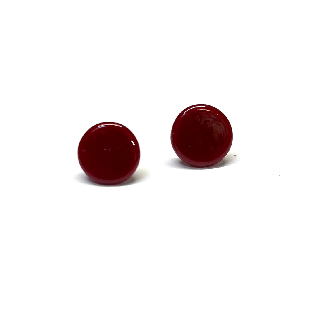 Pastille Stud Earrings - Burgundy