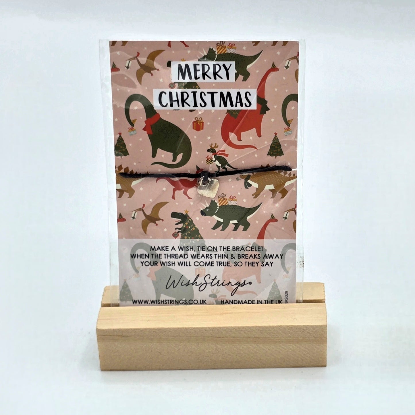 Wishstring Bracelet - Merry Christmas (Dinosaurs)