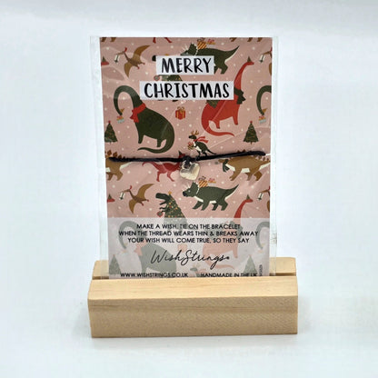 Wishstring Bracelet - Merry Christmas (Dinosaurs)