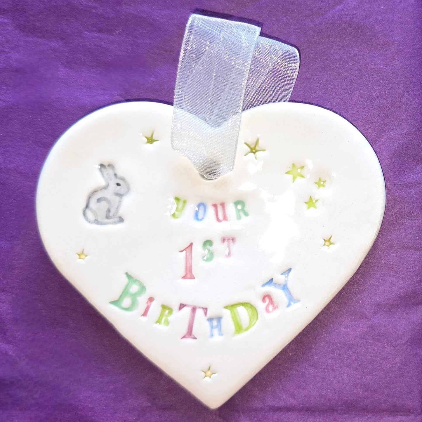 Your 1st Birthday Ceramic Heart